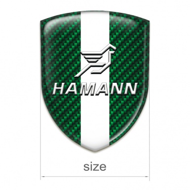 Hamann Emblem Badge Logo Green Carbon with White Central Tape 