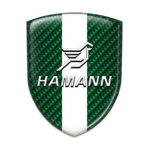 Hamann Emblem Badge Logo Green Carbon with White Central Tape 