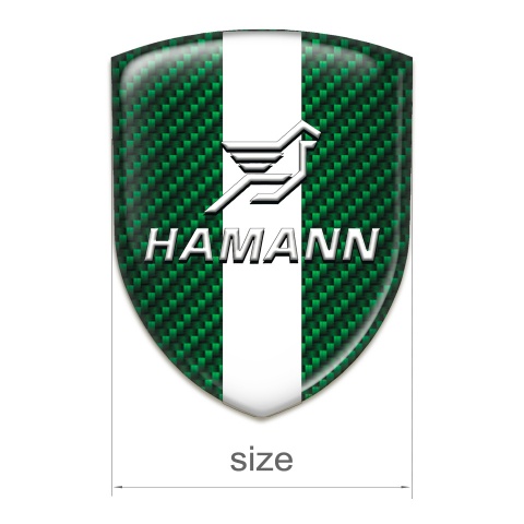 Hamann Emblem Badge Logo Green Carbon with White Central Tape 