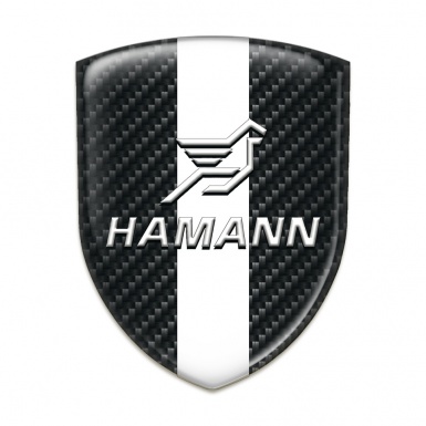 Hamann Logo Emblem Dark Carbon with White Central Tape 