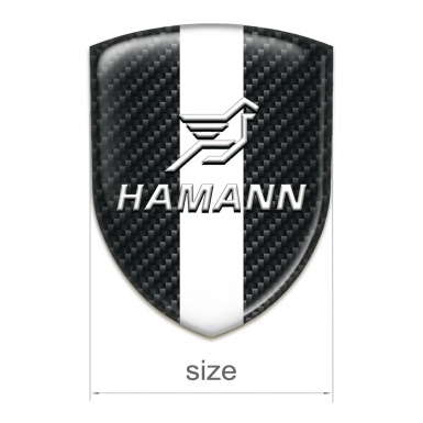 Hamann Logo Emblem Dark Carbon with White Central Tape 