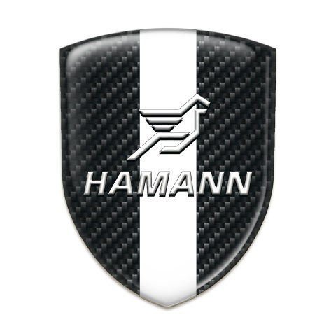 Hamann Logo Emblem Dark Carbon with White Central Tape 