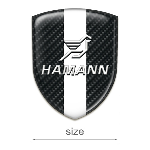 Hamann Logo Emblem Dark Carbon with White Central Tape 