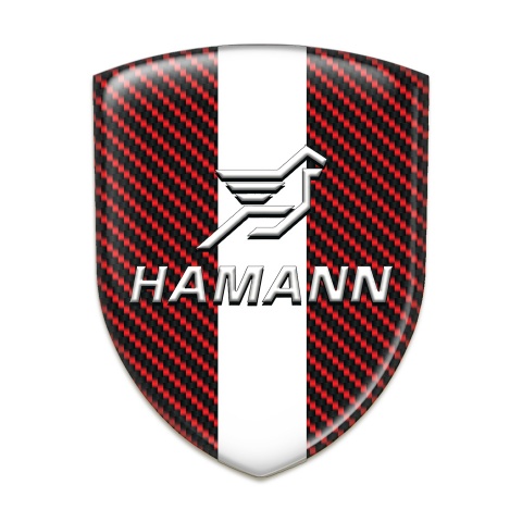 Hamann Tuning Emblem Red Carbon with White central Tape 