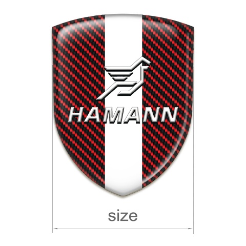 Hamann Tuning Emblem Red Carbon with White central Tape 