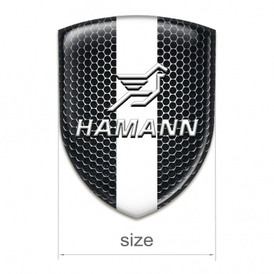 Hamann Self Adhesive Emblem Logo Perforated Steel with White Central Tape 