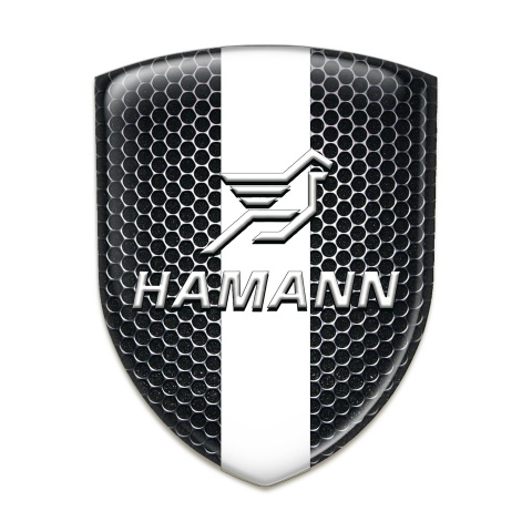 Hamann Self Adhesive Emblem Logo Perforated Steel with White Central Tape 