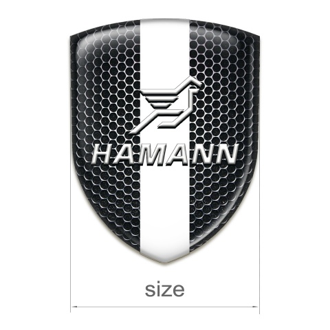 Hamann Self Adhesive Emblem Logo Perforated Steel with White Central Tape 