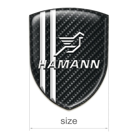 Hamann Emblem Exterior Black Fibers White Stripes Classic Logo 