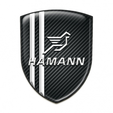 Hamann Tuning Badge Dark carbon White Stripes Classic Logo 