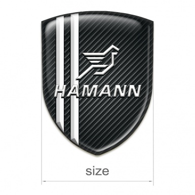 Hamann Tuning Badge Dark carbon White Stripes Classic Logo 