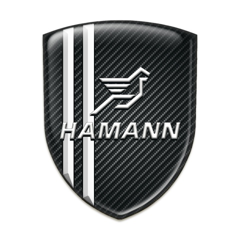 Hamann Tuning Badge Dark carbon White Stripes Classic Logo 