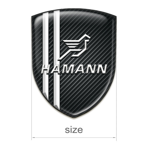 Hamann Tuning Badge Dark carbon White Stripes Classic Logo 