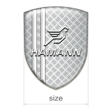 Hamann Car Accessories Badge Mesh Effect White Stripes Classic Logo 
