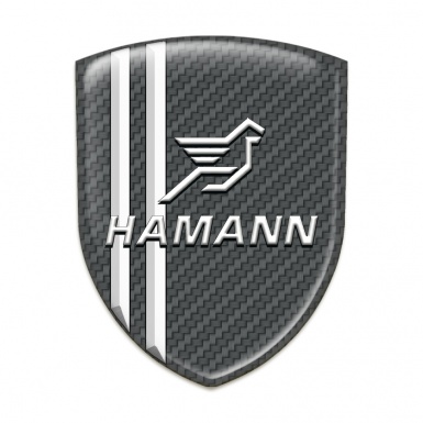 Hamann Self Adhesive Car logo Emblem Carbon with White Stripes Classic Logo 