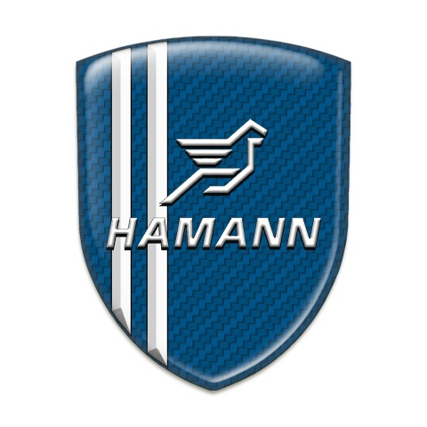 Hamann Car Interior Badge Navy Blue Carbon White Stripes Classic Logo 