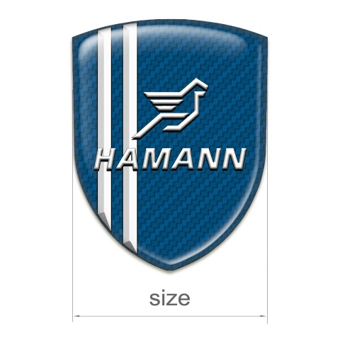 Hamann Car Interior Badge Navy Blue Carbon White Stripes Classic Logo 