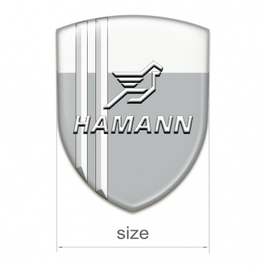 Hamann Silicone Car Decal Badge Grey White with White Stripes Version 