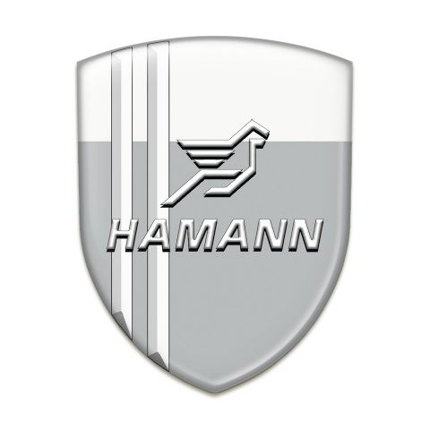 Hamann Silicone Car Decal Badge Grey White with White Stripes Version 