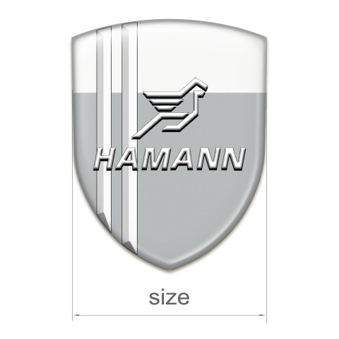 Hamann Silicone Car Decal Badge Grey White with White Stripes Version 