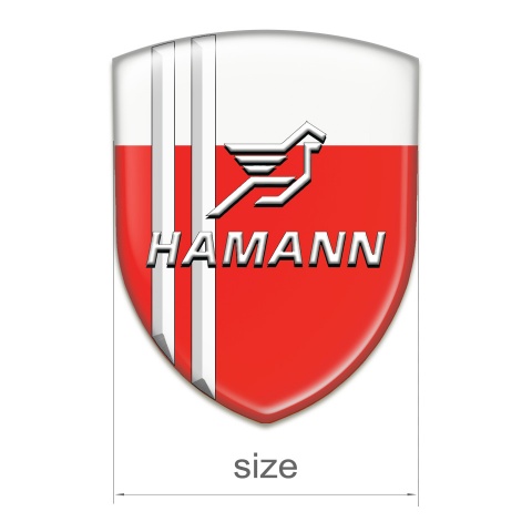 Hamann Auto Emblem Red White with White Stripes Version 