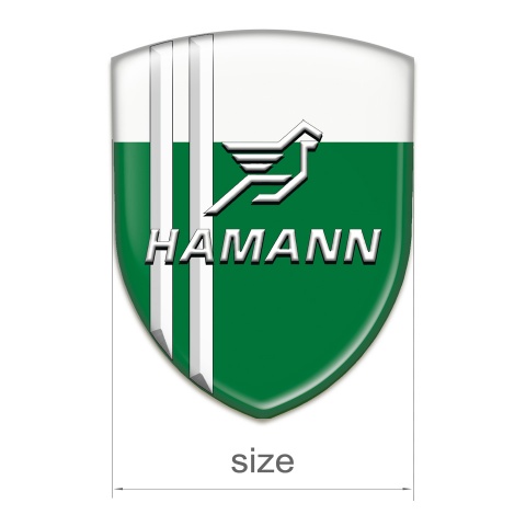 Hamann Emblem Badge Logo Green White with White Stripes Version 