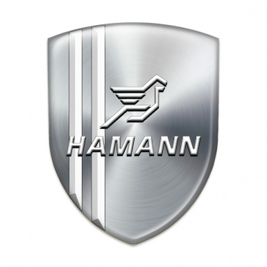 Hamann 3D Gel Emblem Silver with White Stripes Version 