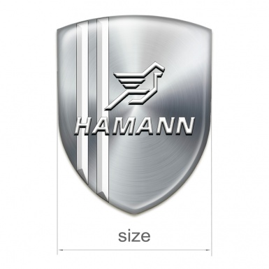 Hamann 3D Gel Emblem Silver with White Stripes Version 