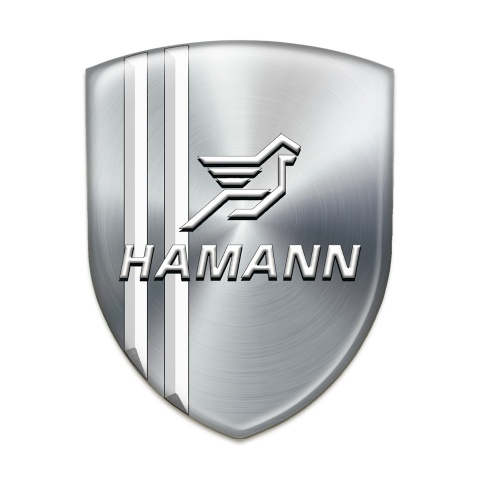 Hamann 3D Gel Emblem Silver with White Stripes Version 