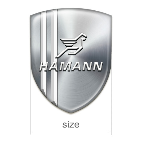 Hamann 3D Gel Emblem Silver with White Stripes Version 