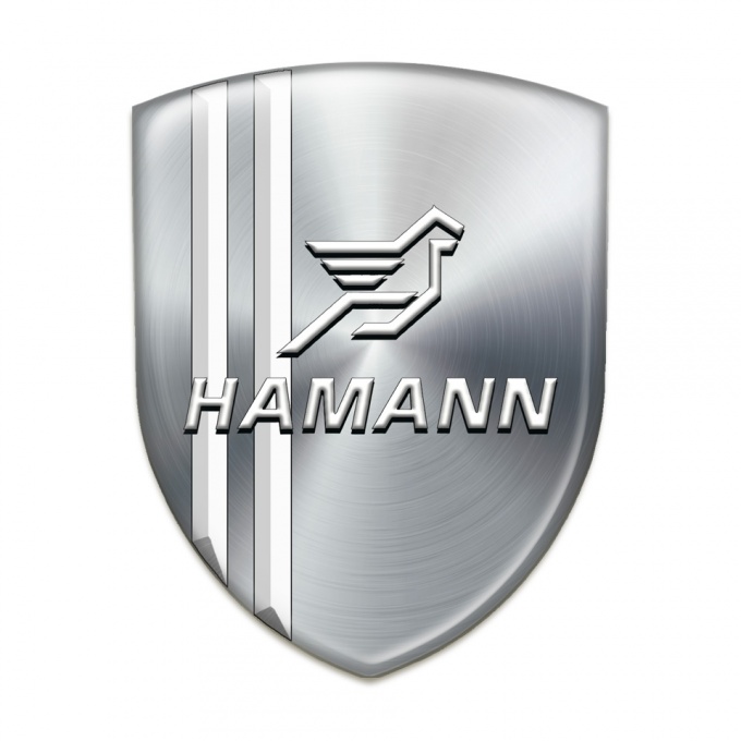 Hamann 3D Gel Emblem Silver with White Stripes Version 