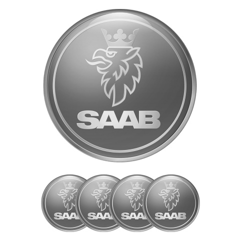 Saab Wheel Emblems for Center Caps Grey edition