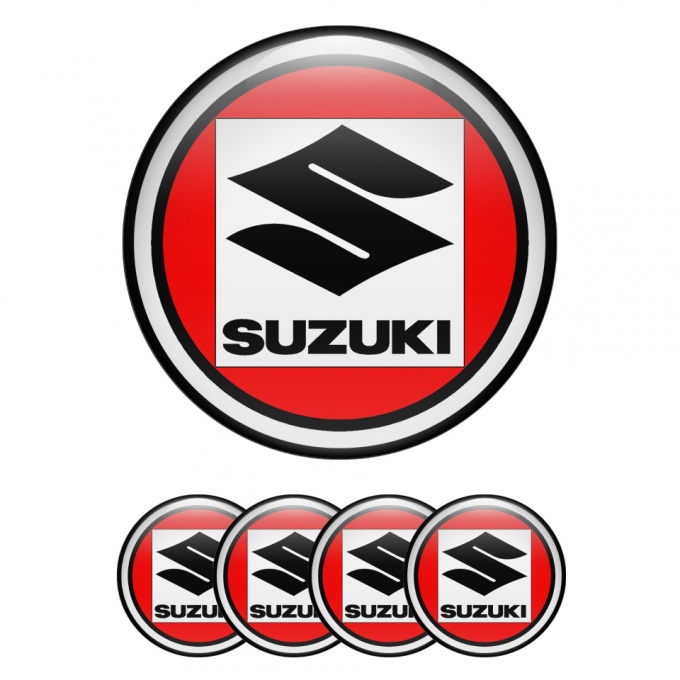 Suzuki Wheel Emblems for Center Caps Red Edition