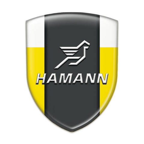 Hamann Auto Emblem Yellow White Print 