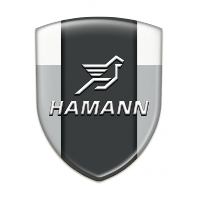 Hamann Emblem Badge Logo Grey White Print 