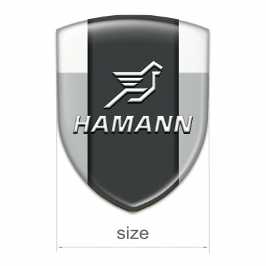 Hamann Emblem Badge Logo Grey White Print 