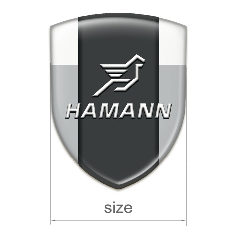 Hamann Emblem Badge Logo Grey White Print 