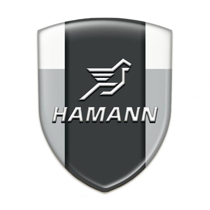 Hamann Emblem Badge Logo Grey White Print 