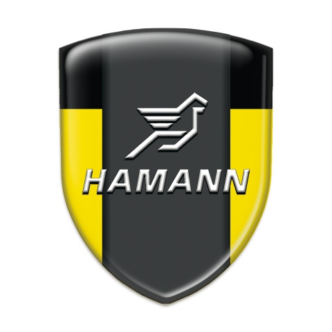 Hamann Self Adhesive Emblem Logo Yellow Black Print 