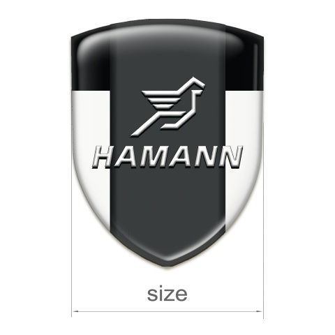Hamann Domed Emblem White Black Print 