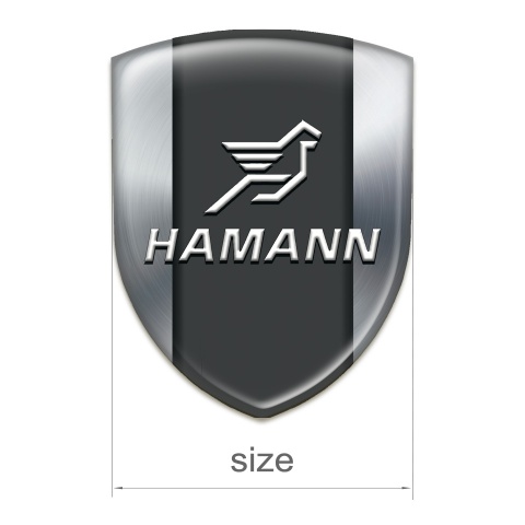 Hamann 3D Gel Emblem Silver Print Classic Logo 