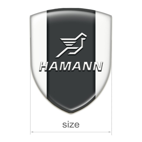Hamann Car Interior Badge White Print Black Logo panel 