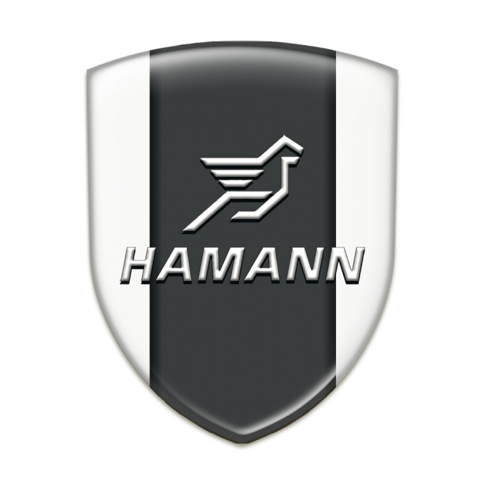 Hamann Car Interior Badge White Print Black Logo panel 
