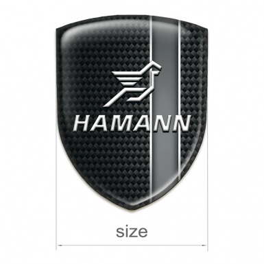 Hamann Emblem Badge Logo Black Rough Effect with Grey Band Design 