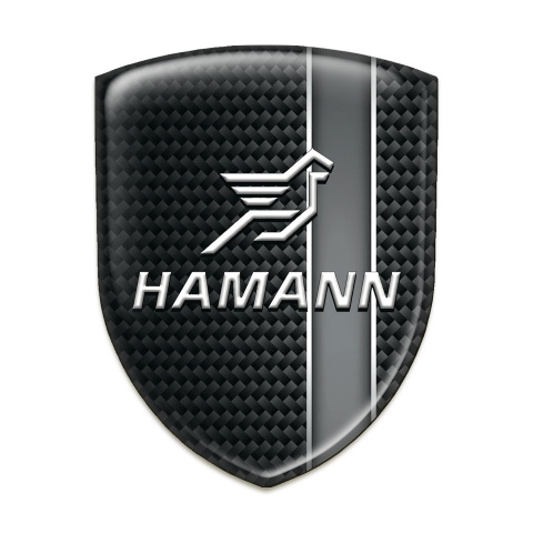 Hamann Emblem Badge Logo Black Rough Effect with Grey Band Design 