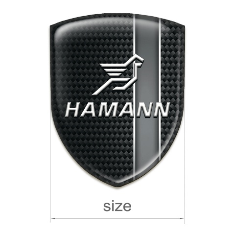 Hamann Emblem Badge Logo Black Rough Effect with Grey Band Design 