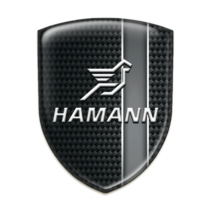 Hamann Emblem Badge Logo Black Rough Effect with Grey Band Design 