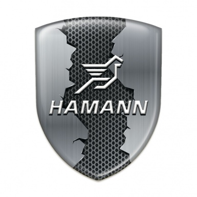 Hamann Logo Emblem Torn Metal Effect White Logo 