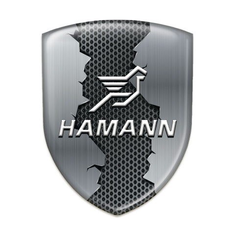 Hamann Logo Emblem Torn Metal Effect White Logo 