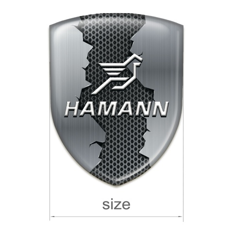 Hamann Logo Emblem Torn Metal Effect White Logo 
